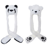 TopTie 2 Packs Animal Costume Hats Long Scarf with Mittens, Panda Polar Bear Christmas