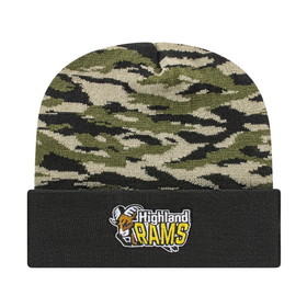 Custom Cap America RKTC12 Vintage Tiger Camouflage Knit Cap with Solid Color Cuff