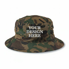 Custom Cobra Caps BKT-C Bucket Camo-Military Green, Mg/Mg