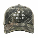 Custom Cobra Caps C112-D 6 Panel Distressed Structured Poly/Cotton Front Mesh Back - Camo