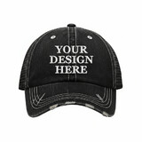 Custom Cobra Caps HT-D Herringbone Cotton Soft Mesh 6-Pnl- Distressed