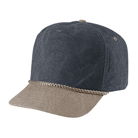 Cobra Caps SWT-2 5 panel Stone Washed Canvas 2-Tone