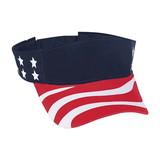 Cobra Caps USA-V USA Imprinted Visor, Red/White/Navy