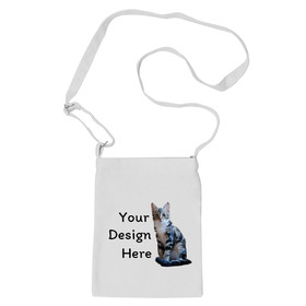 Custom Mini Crossbody Shoulder Bag, 7 x 9 Inch Canvas Zipper Handbags, Bridal Party Bag