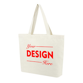 Personalize Cotton Tote Bag, Heavy Duty Shopping Bag with Bottom Gusset, 16 x 12 x 4 Inch