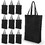 Muka 10-Pack Large Canvas Tote Bags, Heavy Duty Cotton Grocery Bags for DIY Crafting Decorating (Black)
