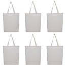 Muka 6-Pack Grocery Tote Bag with Bottom 100% Cotton Canvas Bag 15 x 16 x 3 Inches, Christmas Gift Bag