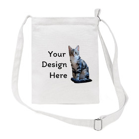 Muka Custom Small Crossbody Shoulder Bag with Logo, 7 x 9 Inch Canvas Zipper Handbags, Bridal Party Bag