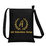 Muka Custom Small Crossbody Hobo Bag By Embroidery, 7 x 9 Inch Canvas Zipper Handbag