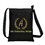Muka Custom Embroideried Small Crossbody Hobo Bag with Name Text, 7 x 9 Inch Black Canvas Zipper Handbag