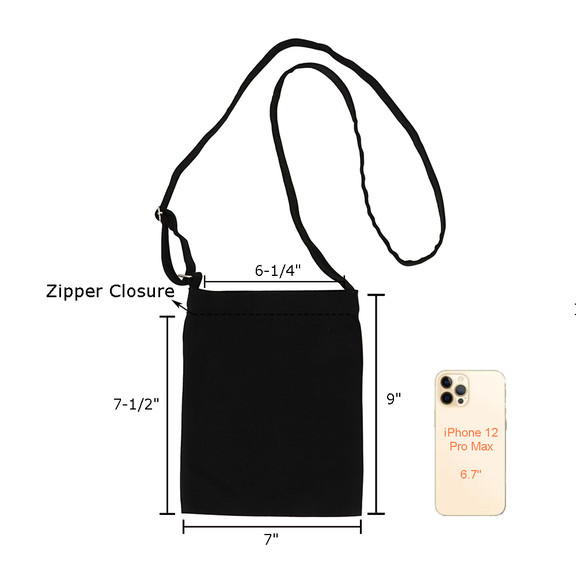 Muka Custom Small Crossbody Hobo Bag By Embroidery, 7 x 9 Inch Canvas Zipper Handbag