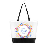 Custom Tote Bags with Lining & Zipper, 15-1/2" x 12" x 3" Personalized Canvas Gusseted Tote