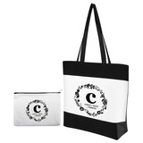 Muka Personalized Canvas Tote Bag & Makeup Bag with Logo Photo, Custom Gift Bags for Bridesmaids