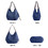 Muka Women's Canvas Multi-pocket Shoulder Hobo Bag, Navy Casual Tote Bag, 11 x 11-13/16 x 5-1/8 Inch
