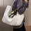 Muka Canvas Shoulder Casual Bag, Shopping Handbag, 13-3/8 x 12 x 6-5/16 Inch Natural Travel Tote Bag