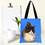 Muka Custom Canvas Tote Bag with Logo, Personalized Printed Pet Bag for Kids, 10 x 11 Inch White Bag