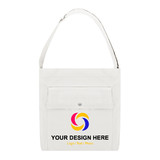 Muka Personalized Canvas Shoulder Bag with Pockets, Essential Everyday Crossbody Bag with Logo
