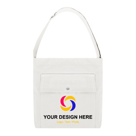 Muka Personalized Canvas Shoulder Bag with Pockets, Essential Everyday Crossbody Bag with Logo