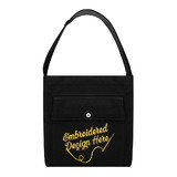 Muka Customized Embroidered Shoulder Bag, Custom Logo Tote, Cross-Body Bag Large Capacity