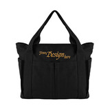 Custom Embroidered Tote with Multi Pockets, Add Your Initial Name Logo, 20 x 14 x 6-1/2 Inch