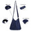 Muka Custom Embroidered Hobo Bag, Royal Blue Canvas Shoulder Bag Crossbody Bag with Logo Text