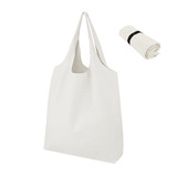 Muka Roll-Up Tote Bag with Inner Pockets and Elastic Band, Cotton Canvas Grocery Bag
