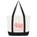 Custom Canvas Boat Tote Bag with Inner & Front Pockets, Present bag for Teacher, Bridesmaid, 21.5 x 16 x 6 Inches
