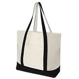 Muka Large Canvas Utility Tote Bag with Outer & Inner Pocket, Top Zipper Closure, 21.5 x 16 x 6 Inch, Back to School Gift