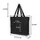 Muka Large Canvas Utility Tote Bag with Outer & Inner Pocket, 21.5 x 16 x 6 Inch Grocery Shopping Bag - Black