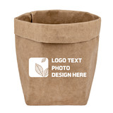 Muka Custom Washable Kraft Paper Basket, Printed Reusable Paper Bag with Your Logo, Plant Flower Pot