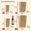 Muka 4 Pack Washable Kraft Paper Bag, Cosmetic Organizer Makeup Brush Cup Holder 4-3/4 x 4-3/4 x 8-3/4 Inch