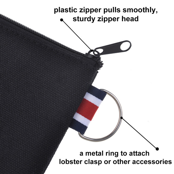 Aspire 6-Pack Small Zipper Pouch, Canvas Coin Purse with Metal Ring, DIY Storage Bag, 6 x 4 Inch