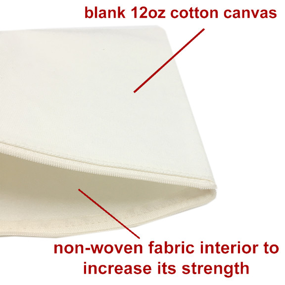Muka Sample Large Bag, Cotton Canvas Bag with Zipper, 11 3/4 x 9 1/2 Inch, Multi-Purpose Storage Bag