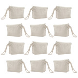 Aspire 12-Pack Cotton Canvas Wristlet Pouches, Back to School Supplies, 7-1/2 x 4-1/4 x 2 Inch