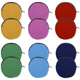 Muka 12-Pack Round Canvas Coin Purses Small Circle Zipper Pouches for Art Supplies