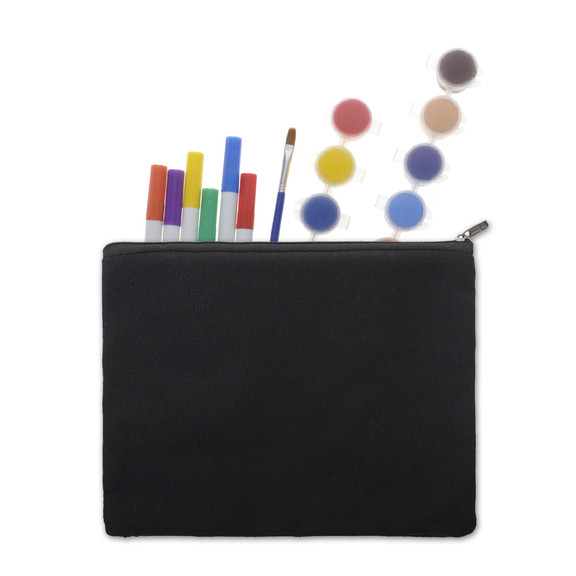 Aspire 6-Pack Cotton Canvas Zipper Bags, Pen / Pencil Cases, 8 x 6 Inch