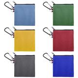 Muka 6-Pack Square Coin Pouch with Ring Carabiner Cute Cotton Bag 4-1/4 Inches Mixed Colors