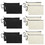 Aspire 12-Pack Canvas Zipper Bags with Carabiner, 7-3/4 x 4-1/2 Inch Travel Toiletry Pouch (Black & Natural)
