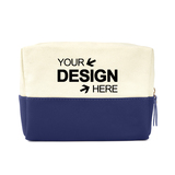 Muka Customized Cotton Colored Accent Makeup Bag, Personalized Travel Toiletry Bag with Logo