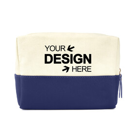 Muka Customized Cotton Colored Accent Makeup Bag, Personalized Travel Toiletry Bag with Logo
