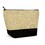 Muka Linen Makeup Bag, Two Tone Cosmetic Bag, Gusseted Zippered Cosmetic Case, 9 x 5-1/2 x 3-1/2 Inch