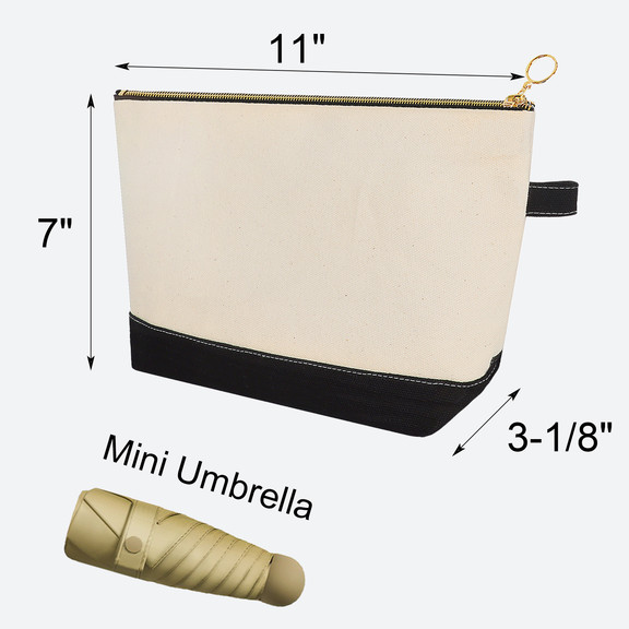 Muka Personalized Two-Tone Makeup Bag, Customize Travel Organizer Bag with Name / Logo / Photo