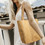 Muka Tyvek Tote Bag with Cotton Lining, Leather-Like Casual Shoulder Bag, Waterproof Grocery Bag