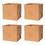Muka 4 Pack Washable Kraft Paper Boxes (4 Sizes), Recyclable Leather-like Storage Bags for Home Organizing