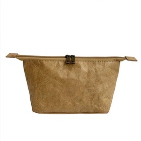 Muka Water-Resistant Tyvek Makeup Bag, Recyclable Cotton Linen Zipper Bag for Cosmetic, Toiletry