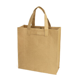 Muka Washable Kraft Paper Tote Bag, Recyclable Grocery Bag with Handles (Full Gusset)