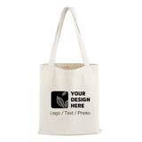 Muka Customized Cotton Sheeting Tote Bag with Logo, 12oz Heavy Duty Grocery Bag - 15