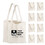 Muka Custom Canvas Tote Bag with Logo (Set of 10) Heavy Duty 12oz Cotton Tote 15 x 16 Inch