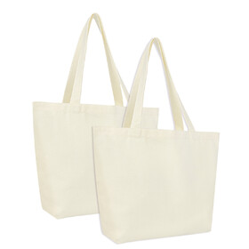 Muka Large Canvas Tote Bags, Long Reinforced Straps Grocery Shopping Bags, 18 x 15 x 5 Inches