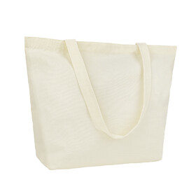 Muka Large Gusseted Cotton Tote Bag, Long Reinforced Straps Grocery Bag, 18" x 15" x 5"